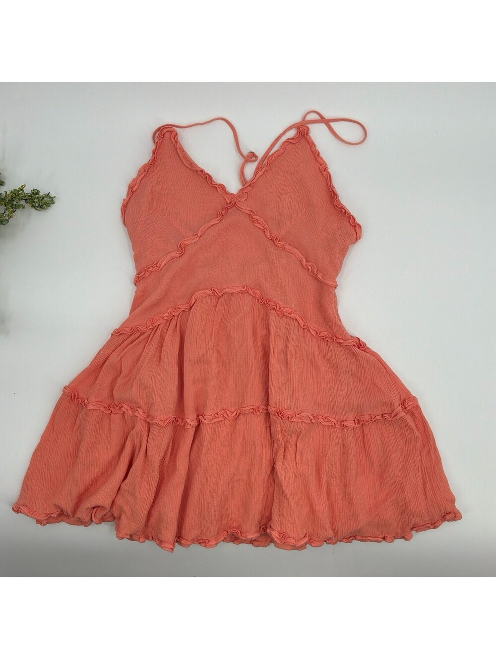 Peach Tiered Ruffle Tank Top Altar’d State Women's Size Xs Y2K